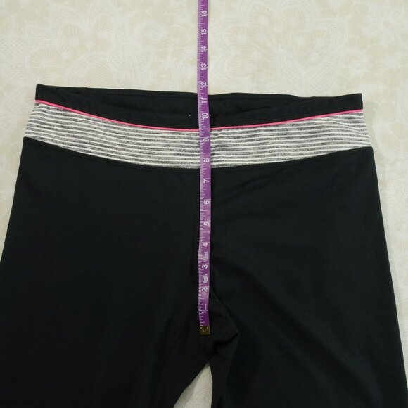 LUKKA Black Pink Accent Cropped Athletic Athleisure Leggings - Picture 6 of 11